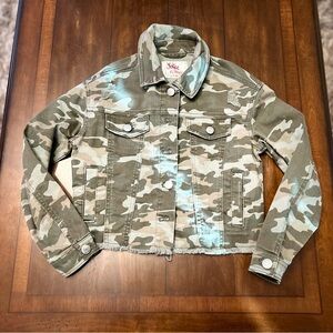 Justice Camouflage Cropped Denim Jacket